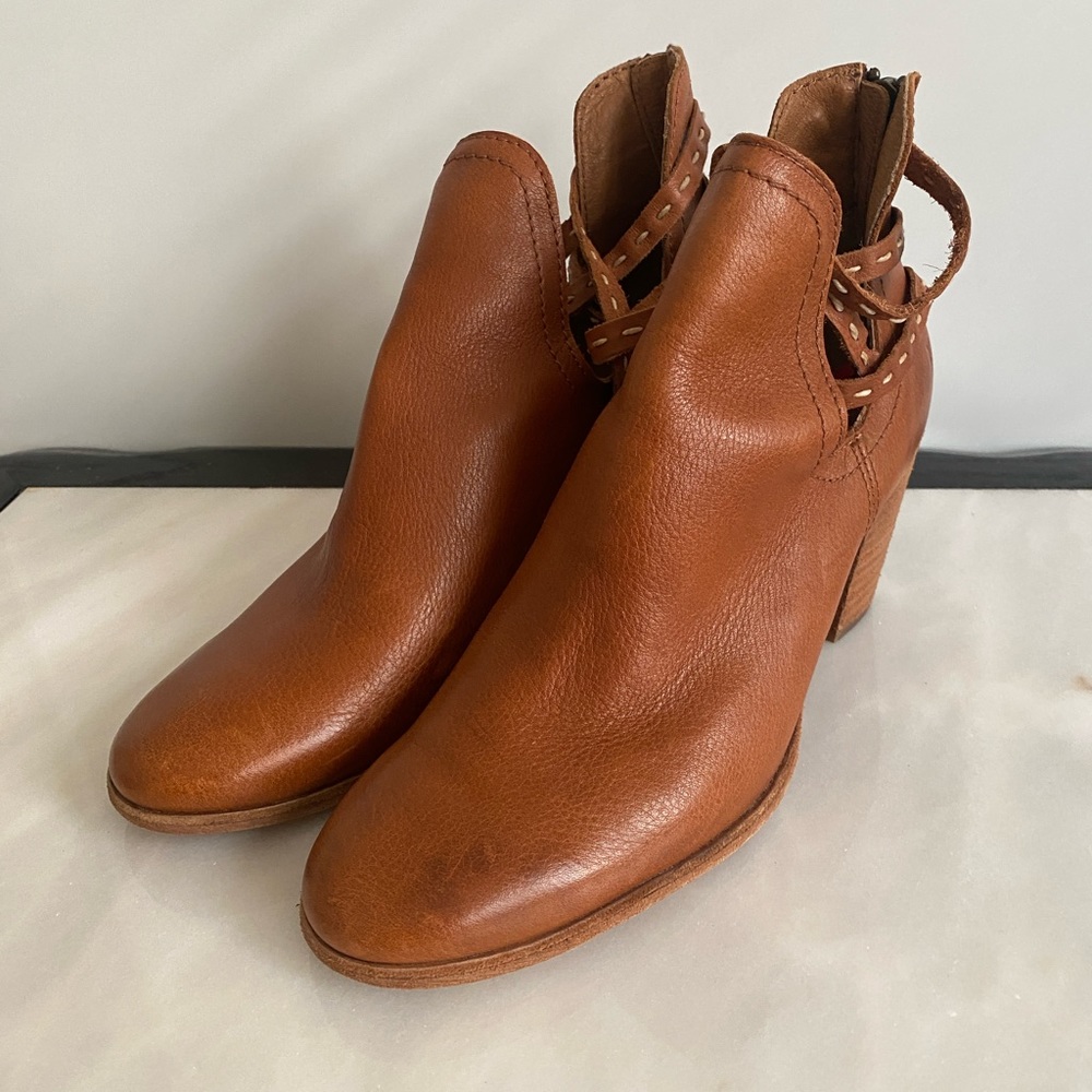 Frye Naomi Pickstitch Ankle Boots in Whiskey - Picture 1 of 6